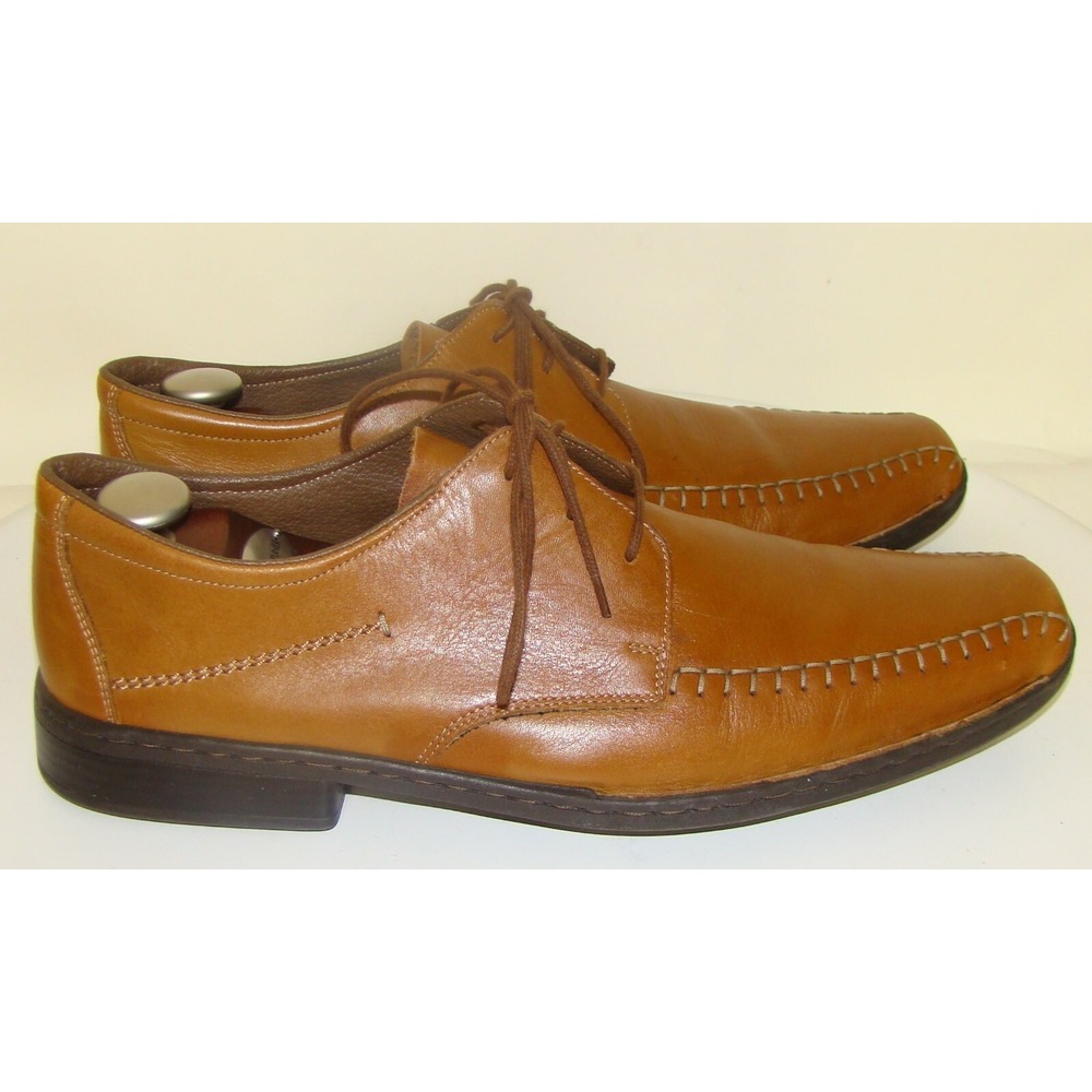 RIEKER Mens TAN Leather ANTI STRESS LACE UP Shoes Size 45 / 12    MS